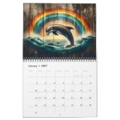 Dolphin Dreams on Rustic Wood 2025 Kalender (Jan 2027)