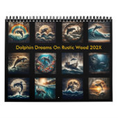 Dolphin Dreams on Rustic Wood 2025 Kalender (Titelbild)