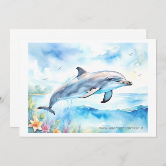 Dolphin Einladung (Vorne/Hinten)