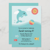 Dolphin-Einladung Einladung (Vorne/Hinten)