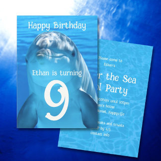 Dolphin Face Kids Sea Einladung zum Geburtstag
