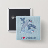 Dolphin-Familie Button (Vorne & Hinten)
