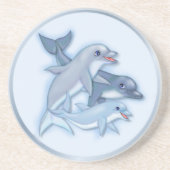 Dolphin-Familie Sandstein Untersetzer (Vorne)