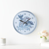 Dolphin-Familie Schwimmen Große Wanduhr (Zuhause)