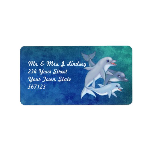 Dolphin Family Address Labels Adressaufkleber (Vorne)