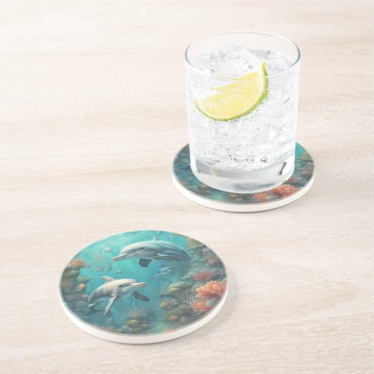 Dolphin Fantasy 7 Getränkeuntersetzer (Seite)