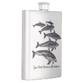 Dolphin Flask Custom White Side Dolphin Art Flask Flachmann (Rechts)