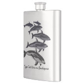 Dolphin Flask Custom White Side Dolphin Art Flask Flachmann (Links)