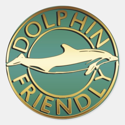 DOLPHIN FRIENDLY RUNDER AUFKLEBER (Vorderseite)