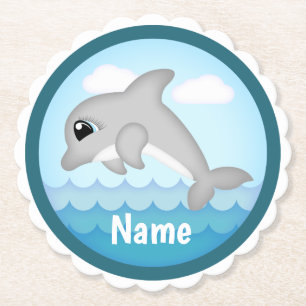Dolphin, Geburtstag, Baby Party Untersetzer Barwar