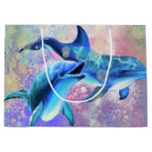 Dolphin Gift Bag Happy Couple Liebe Große Geschenktüte (Vorderseite)