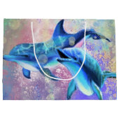 Dolphin Gift Bag Happy Couple Liebe Große Geschenktüte (Rückseite)