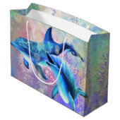 Dolphin Gift Bag Happy Couple Liebe Große Geschenktüte (Rückseite Schrägansicht)