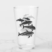 Dolphin Glass White Sided Dolphin Kunstbrille Glas (Rückseite)
