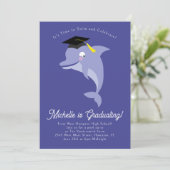 Dolphin Graduation Party - Schwimmen Einladung (Stehend Vorderseite)