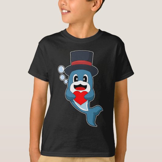 Dolphin Groom Heart Wedding T-Shirt (Vorderseite)
