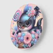 Dolphin Große Wanduhr (Winkel)