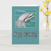 Dolphin Happy Birthday Schwimmen im Wasser Karte (Gelbe Blume)