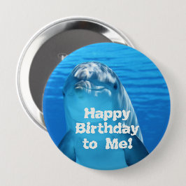 Dolphin Happy Birthday to Me Button