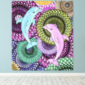 Dolphin Harmony Leinwanddruck (Insitu (Holzboden))