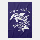 Dolphin-Hawaiian-Fisherman Core-Blue Geschirrtuch (Vertikal)