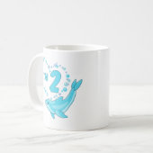 Dolphin Heart 2. Geburtstag Kaffeetasse (Vorderseite Links)
