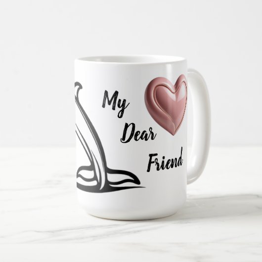 Dolphin Heart Friendship Emble Zwei-Tonen-Tasse, 1 Kaffeetasse (VorderseiteRechts)