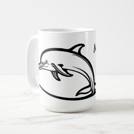 Dolphin Heart Friendship Emble Zwei-Tonen-Tasse, 1 Kaffeetasse (Vorderseite Links)