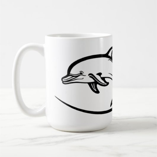 Dolphin Heart Friendship Emble Zwei-Tonen-Tasse, 1 Kaffeetasse (Links)