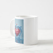Dolphin Heart Valentine Ocean Love Romantic Kaffeetasse (Vorderseite Links)