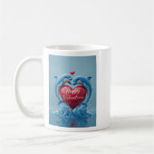 Dolphin Heart Valentine Ocean Love Romantic Kaffeetasse (Links)