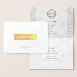 Dolphin-Hochzeit mit Gold Foil speichern Folienkarte