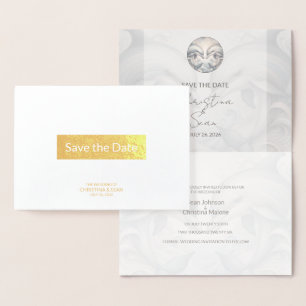 Dolphin-Hochzeit mit Gold Foil speichern Folienkarte