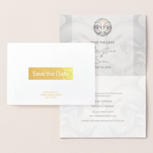 Dolphin-Hochzeit mit Gold Foil speichern Folienkarte (Anzeige)