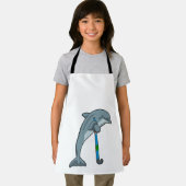 Dolphin im Hockey mit Hockeystick Schürze (Insitu)