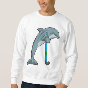 Dolphin im Hockey mit Hockeystick Sweatshirt