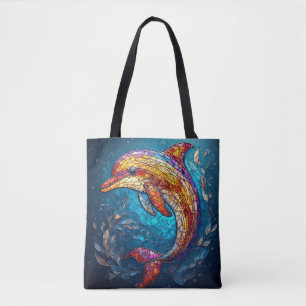 Dolphin im künstlerischen Stil aus verkettetem Gla Tasche