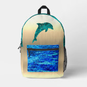 Dolphin im Meer, funkelnd Bedruckter Rucksack (Vorderseite)