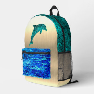 Dolphin im Meer, funkelnd Bedruckter Rucksack