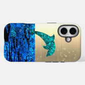 Dolphin im Meer, funkelnd, mit Monogramm Case-Mate iPhone Hülle (Rückseite (Horizontal))