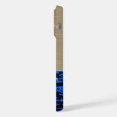 Dolphin im Meer, funkelnd, mit Monogramm iPhone Hülle (Linke Seite)