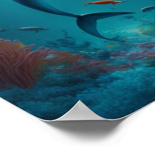 Dolphin im Ozean Poster (Ecke)