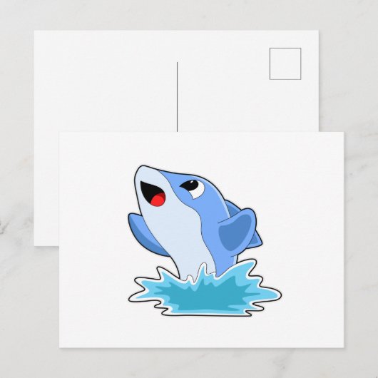 Dolphin im Wasser Postkarte (Vorne/Hinten)