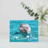 Dolphin in Blue Water Foto Bild I Liebe Sie Postkarte (Stehend Vorderseite)