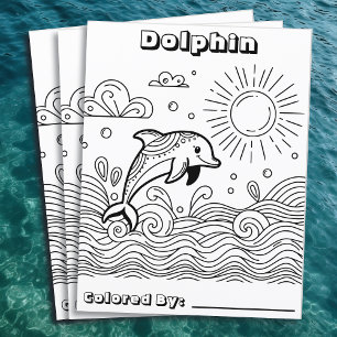 Dolphin in den Wellen   Farbseite des Kindes Flyer