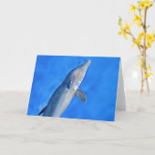 Dolphin in der Air Art Note Card Karte (Gelbe Blume)