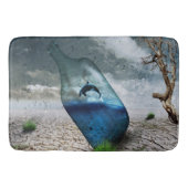 Dolphin in einer Flasche Badematte (Vorderseite)