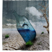 Dolphin in einer Flasche Duschvorhang (Vorderseite)