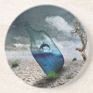 Dolphin in einer Flasche Getränkeuntersetzer