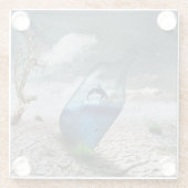 Dolphin in einer Flasche Glasuntersetzer (Rückseite)